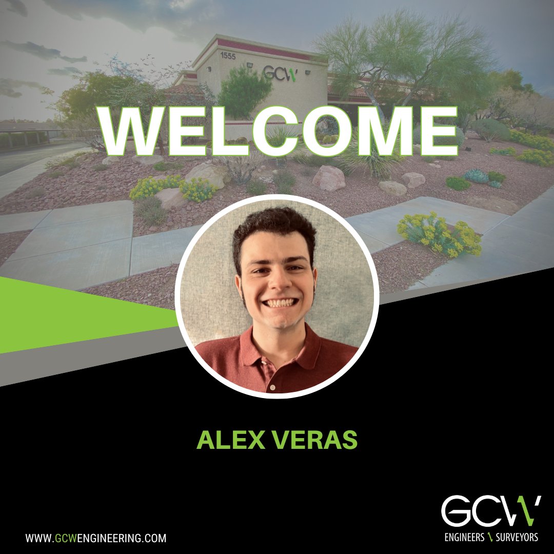 GCW_Eng's tweet image. Please join us in welcoming Alex Veras to GCW as a Student Intern with our Transportation division! Welcome to the team, Alex! #lifeatGCW #newfaces #civilengineering