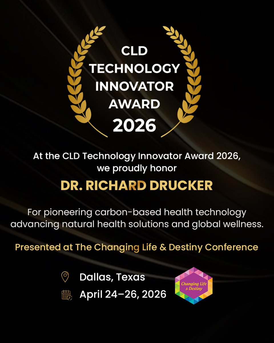 We’re deeply honored to see Dr. Richard Drucker recognized with the CLD Technology Innovator Award 2026 at the Changing Life &amp; Destiny Conference.

For us, this moment reflects something bigger than recognition alone. It speaks to the importance of innovation that is principled,