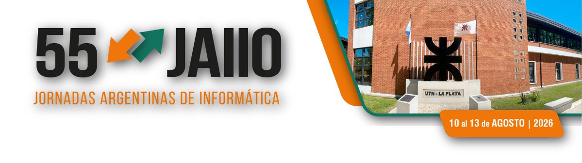 📣 55 JAIIO - ¡ULTIMA EXTENSIÓN DE FECHAS!

✅ 17 de Abril 2026: Fecha límite para el envío de Resúmenes y Trabajos

Agradecemos su difusión!

👉 En  55jaiio.sadio.org.ar  está la información de todos los simposios
👉 Enviá tu trabajo en  cmt3.research.microsoft.com/55JAIIO2026