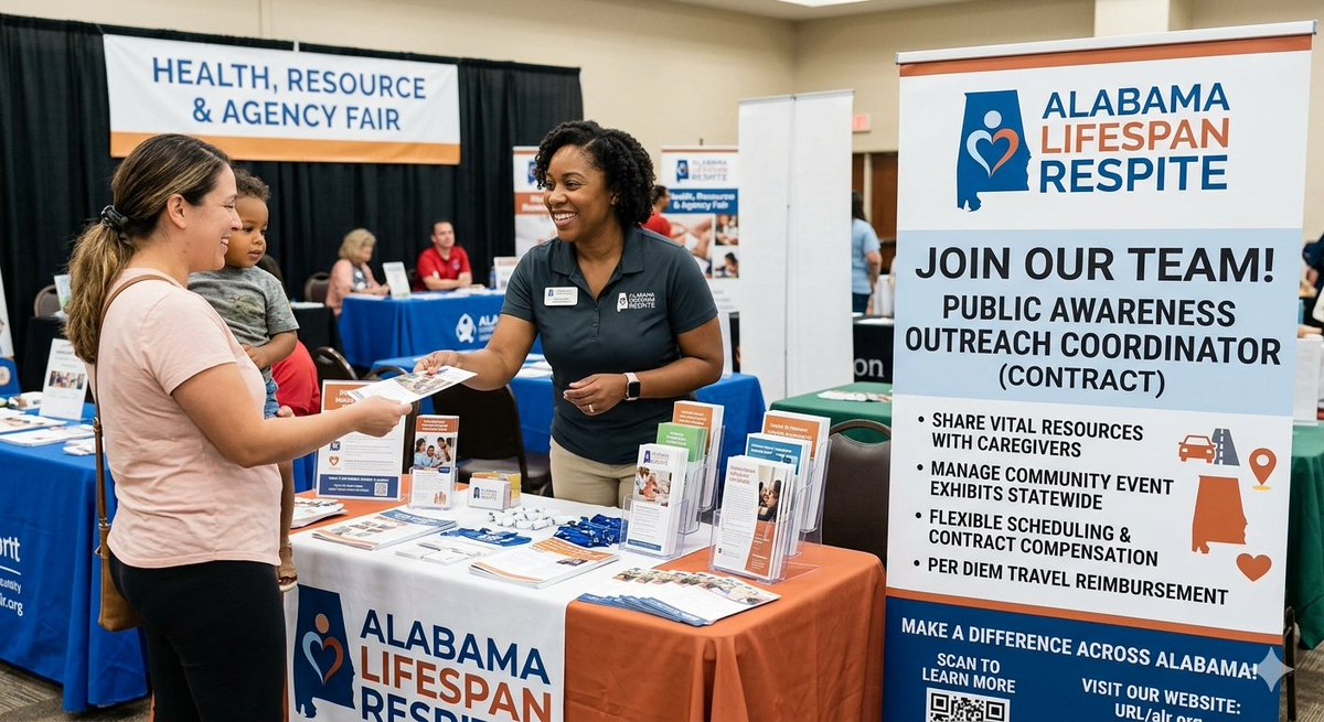We’re looking for a friendly, motivated person to help us spread the word about Alabama Lifespan Respite at community events and resource fairs. Chat with family caregivers and share the amazing supports ALR has to offer! Learn more at ucphuntsville.org/career-opportu…