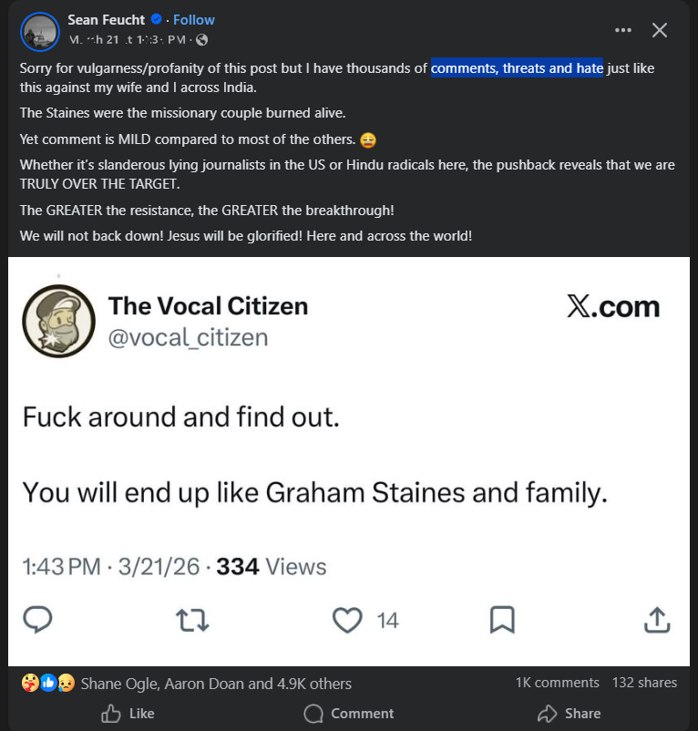 SoundFaithCo's tweet photo. @MikeWingerii Anyone else notice that neither the "messenger" nor Feucht use the Oxford comma? Coincidence? https://t.co/FJZoNhHM8M
