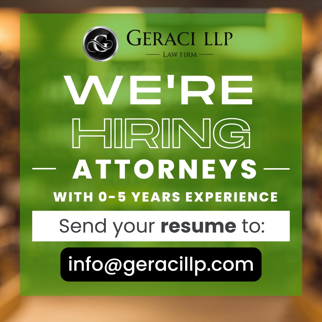 GeraciLLP's tweet photo. 🚨 We’re Hiring a Senior Attorney! 🚨

Geraci LLP is looking for a Transactional Real Estate Finance Lawyer to join our growing team—working directly with sophisticated clients on high-level lending and real estate transactions across multiple jurisdictions. If you’re ready to handle complex deals, advise on strategic financing structures, and make a real impact in the private lending space, we want to hear from you.

📩 Send your resume to info@geracillp.com

#AttorneyJobs #RealEstateLaw #PrivateLending #LegalCareers
