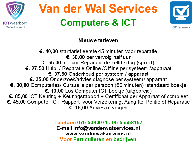 Computers_ICT's tweet photo. Nieuwe Tarieven https://t.co/rl2oXIktL8