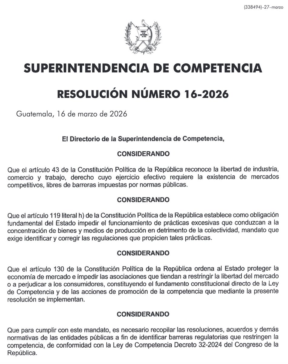 Superintendencia de Competencia de Guatemala tweet media
