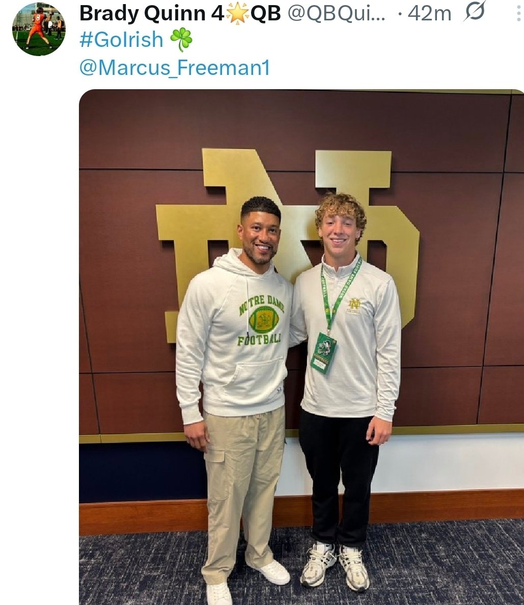 CathVSConf's tweet photo. These 2 posts shouldn't be right next to each other on Brady Quinn's page 😅

Brady Quinn knows where home is ☘️ https://t.co/3BSBckciTA