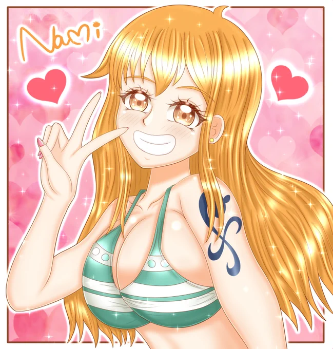 おはようございます 土曜だけど今日はお仕事なので1日頑張って来ます!(*'ω'*) イラストは先日のナミさんを仕上げました ナミさん描くの楽しい～～～～!!(*'▽`*) #ONEPIECE #ナミ
