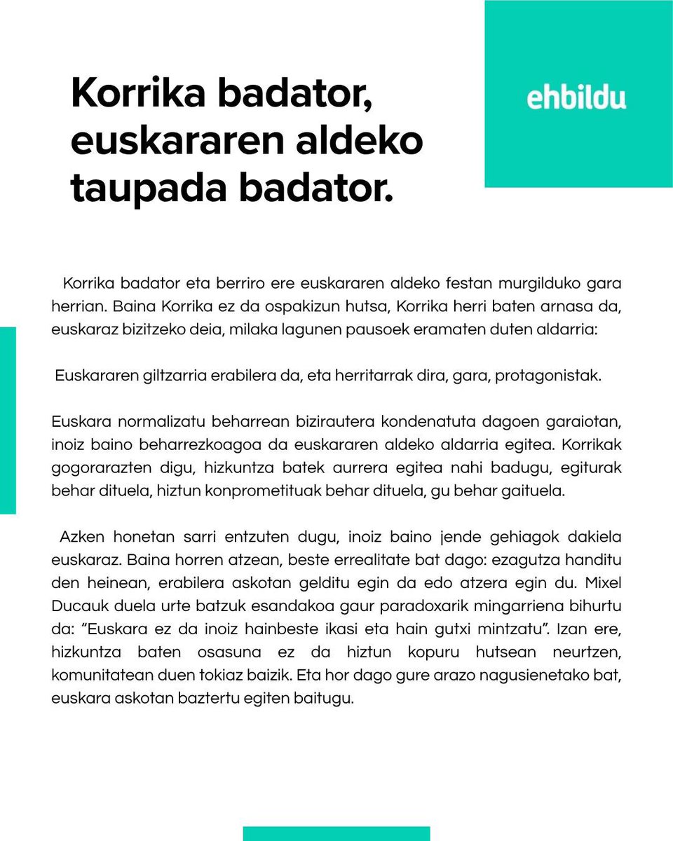 ehbilduazkoitia's tweet photo. Atharratzetik Bilboraino bidean den korrika honen inguruko gure hausnarketa.

Gora Korrika eta gora euskara!! https://t.co/5Gh12NRYuT
