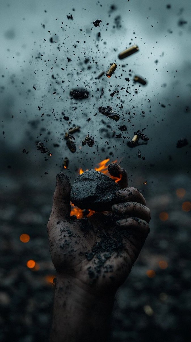 ruhinrhyme's tweet photo. Dust and debris fall like rain,
Cradled by a hand in pain.
A glowing coal, a silent #burn,
To the ashes we return.
Fingers stained by soot and lead,
Fueling fires we never fed.
In the smoke, the shadows rise,
With a fever in our eyes.
#WriteMap
#vss365 #writers #poetty #prompt https://t.co/8RK2O3nq0N