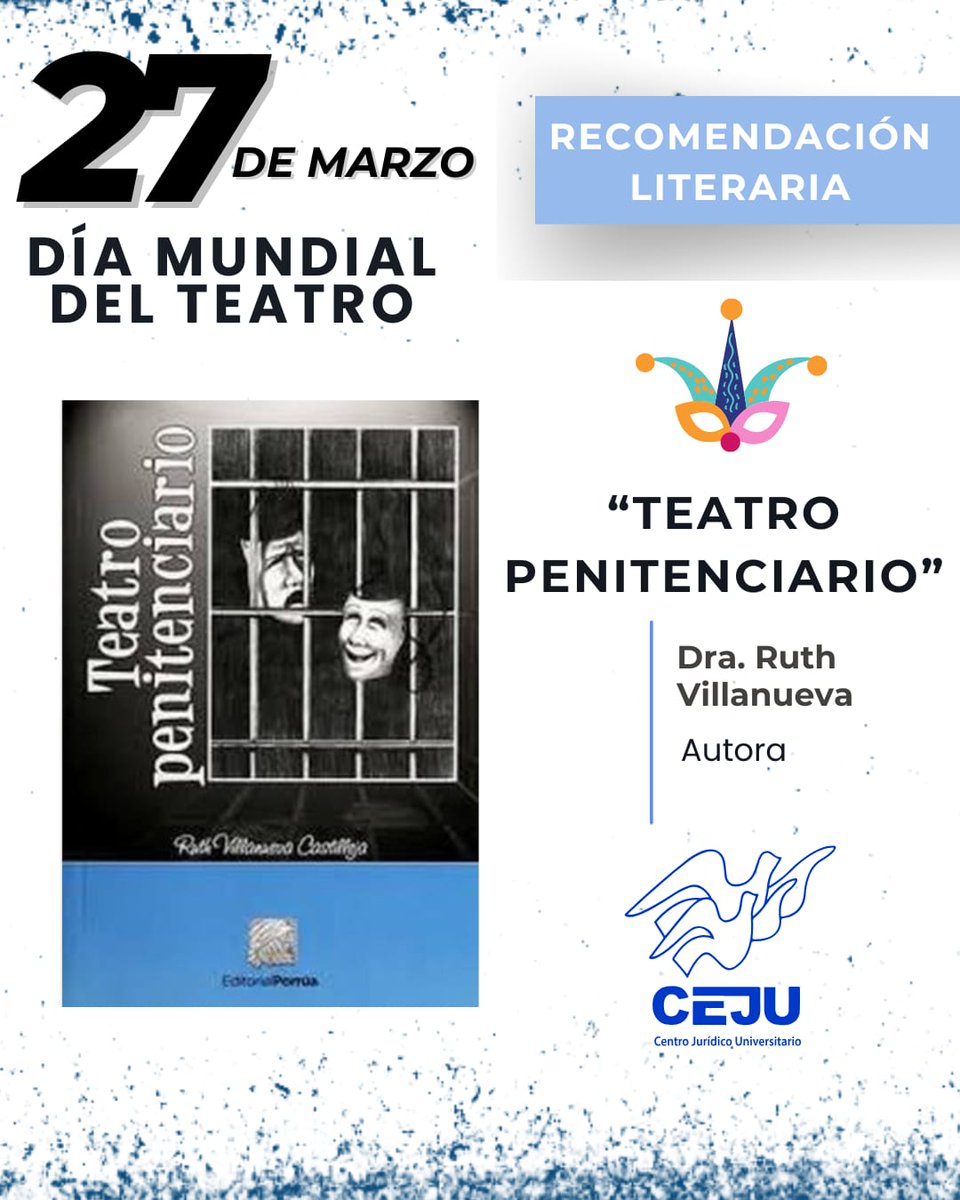 🎭📚 27 de marzo | Día Mundial del Teatro

En esta fecha compartimos nuestra recomendación literaria: “Teatro Penitenciario”, obra de la Dra. Ruth Villanueva.

Este libro muestra cómo el teatro puede convertirse en un espacio de reconstrucción humana.