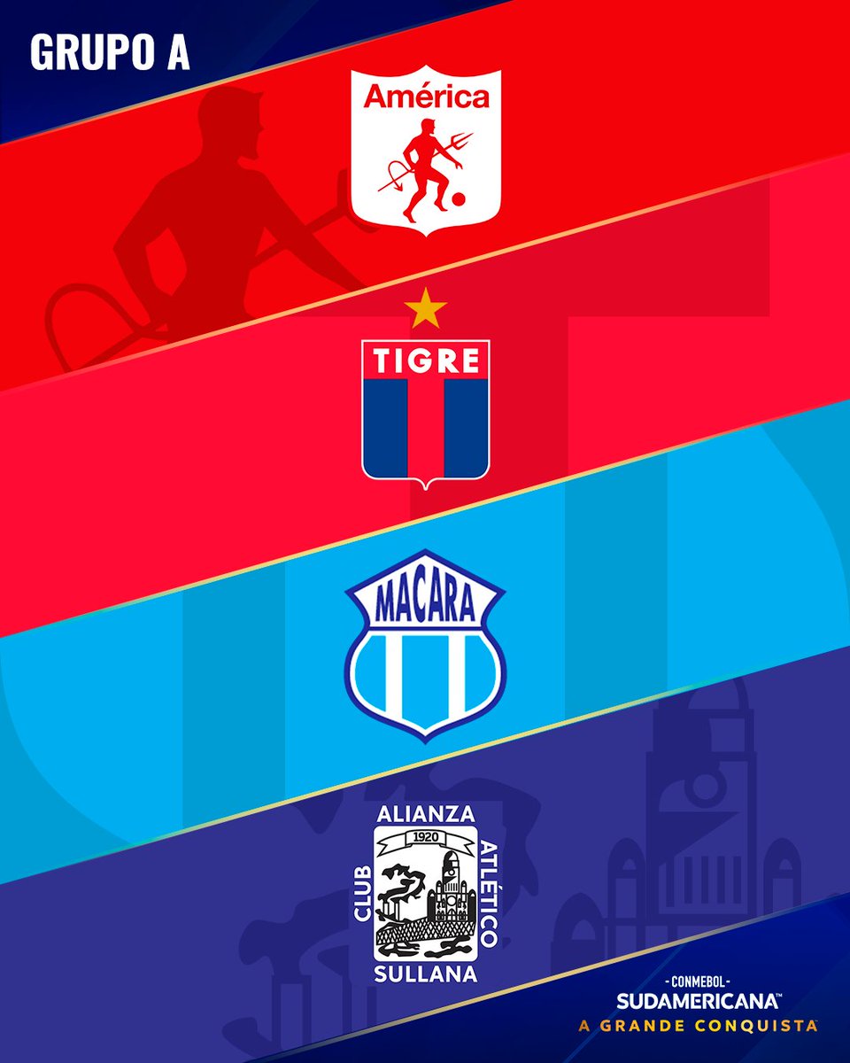 🏆⭐🇨🇴🇦🇷🇪🇨🇵🇪 El Grupo A de la CONMEBOL #Sudamericana: <a href="/americadecal/">jorge andres</a>, <a href="/catigreoficial/">Club Atlético Tigre</a>, <a href="/Macara_Oficial/">Club Dep. Macará</a>  y <a href="/alianzasullana_/">Alianza Atletico de Sullana</a> . 

#LaGranConquista