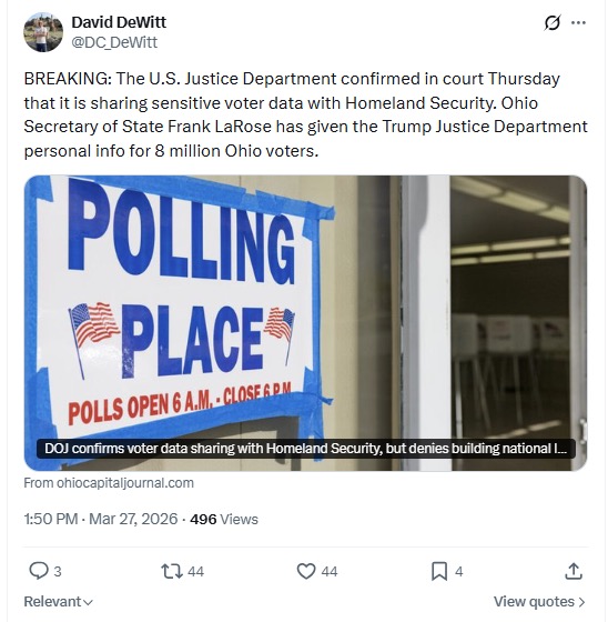 Frank LaRose tweet media