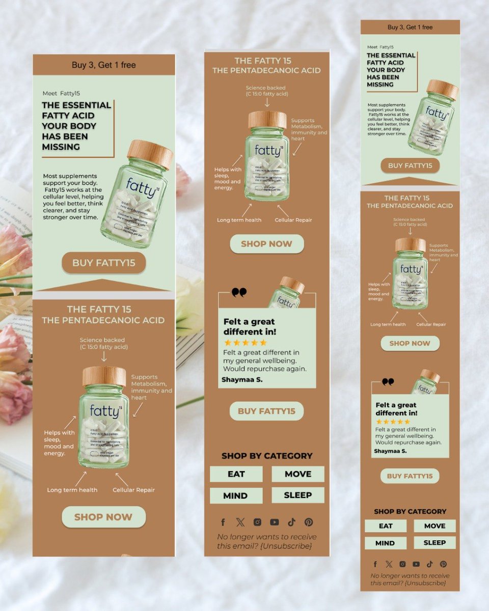 ruqayyahib's tweet image. I designed a Best Seller email for Fatty-15 supplements by Healf Brand.
#EmailDesign #EmailMarketing #HealthAndWellness #figma #Klaviyo #DTCbrands #Ecommerce