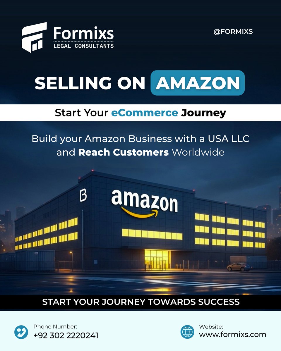 FormixsOfficial's tweet image. Starting an Amazon business is one of the most powerful ways to enter the global eCommerce market. With the Right USA LLC structure, you can build trust with international customers, access the USA marketplace, and scale your business.

#Formixs #SellingOnAmazon #UsaLLCFormation