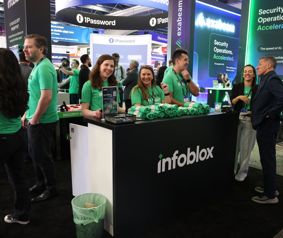 Infoblox's tweet photo. Looking back on one of the best weeks of the year! We had a great time at @OneRSAC connecting with customers, partners and peers across the cybersecurity industry.

#RSAC #RSAC2026 https://t.co/fYNfiYduN2