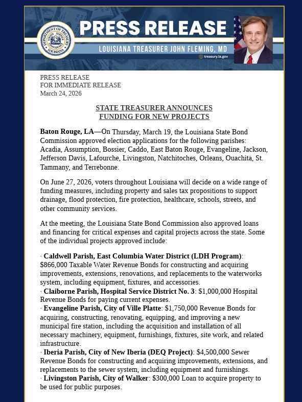 John Fleming, MD Louisiana State Treasurer tweet media