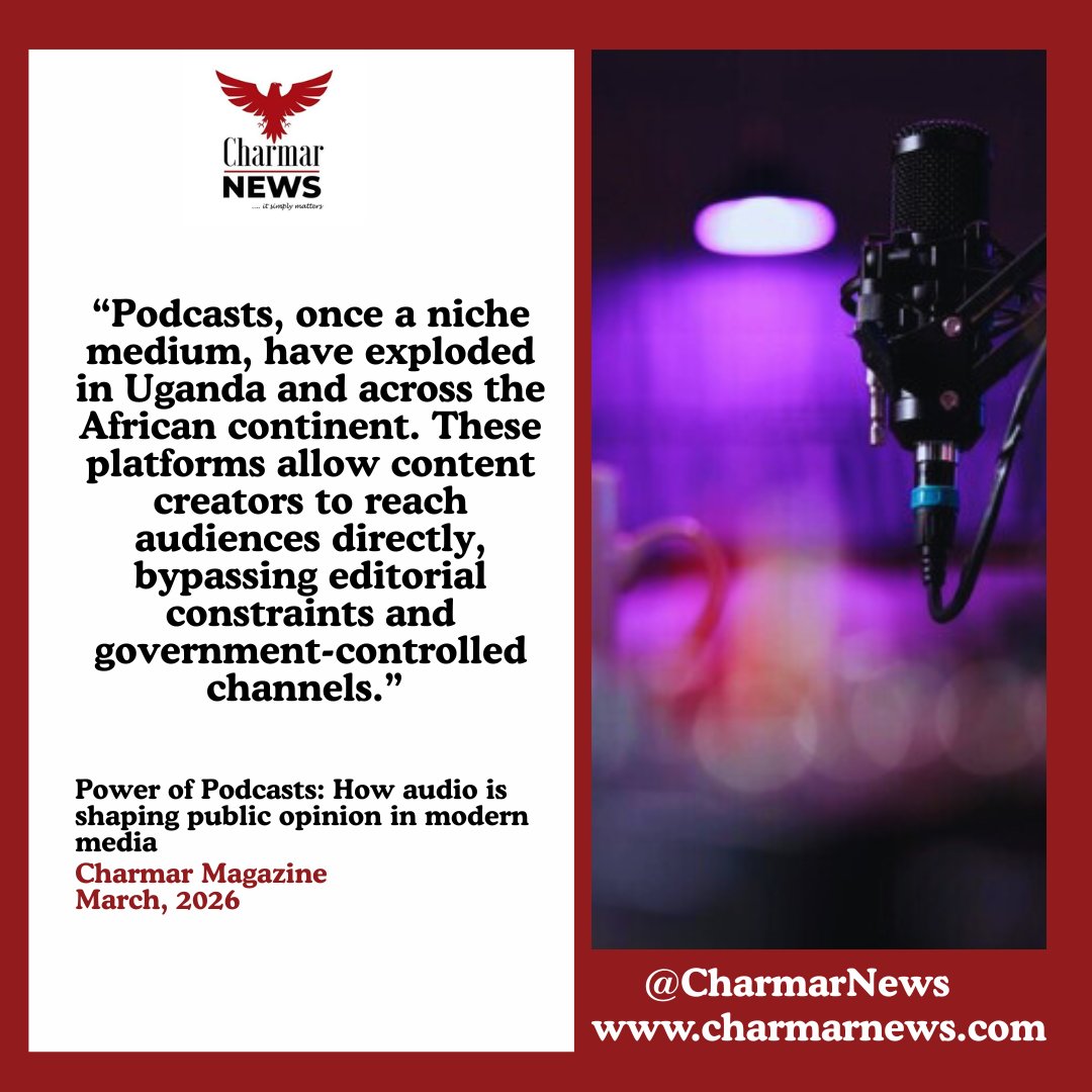 CharmarNews's tweet image. In 2026, people are listening, and what they hear is reshaping the way opinions are formed and stories are shared. Download our digital magazine to read the full report: charmarnews.com/Charmar_News_M… #MediaTrends #PublicOpinion #DigitalMedia #Podcasting #ContentStrategy