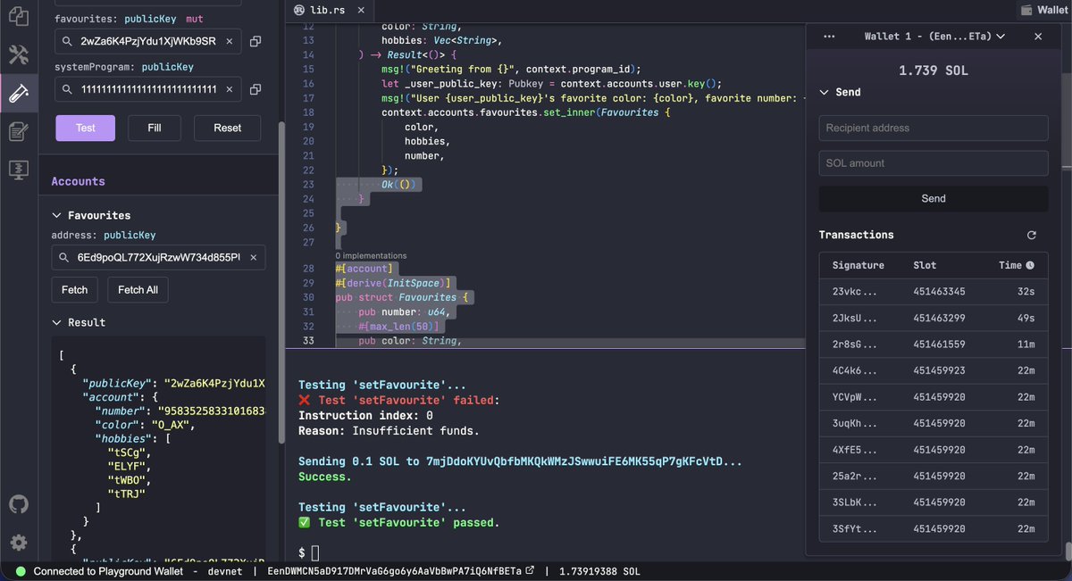 Just doing my refreshments for the Solana programs on the Anchor
On the playground: beta.solpg.io
#web3‌‌ #solanacomunity
