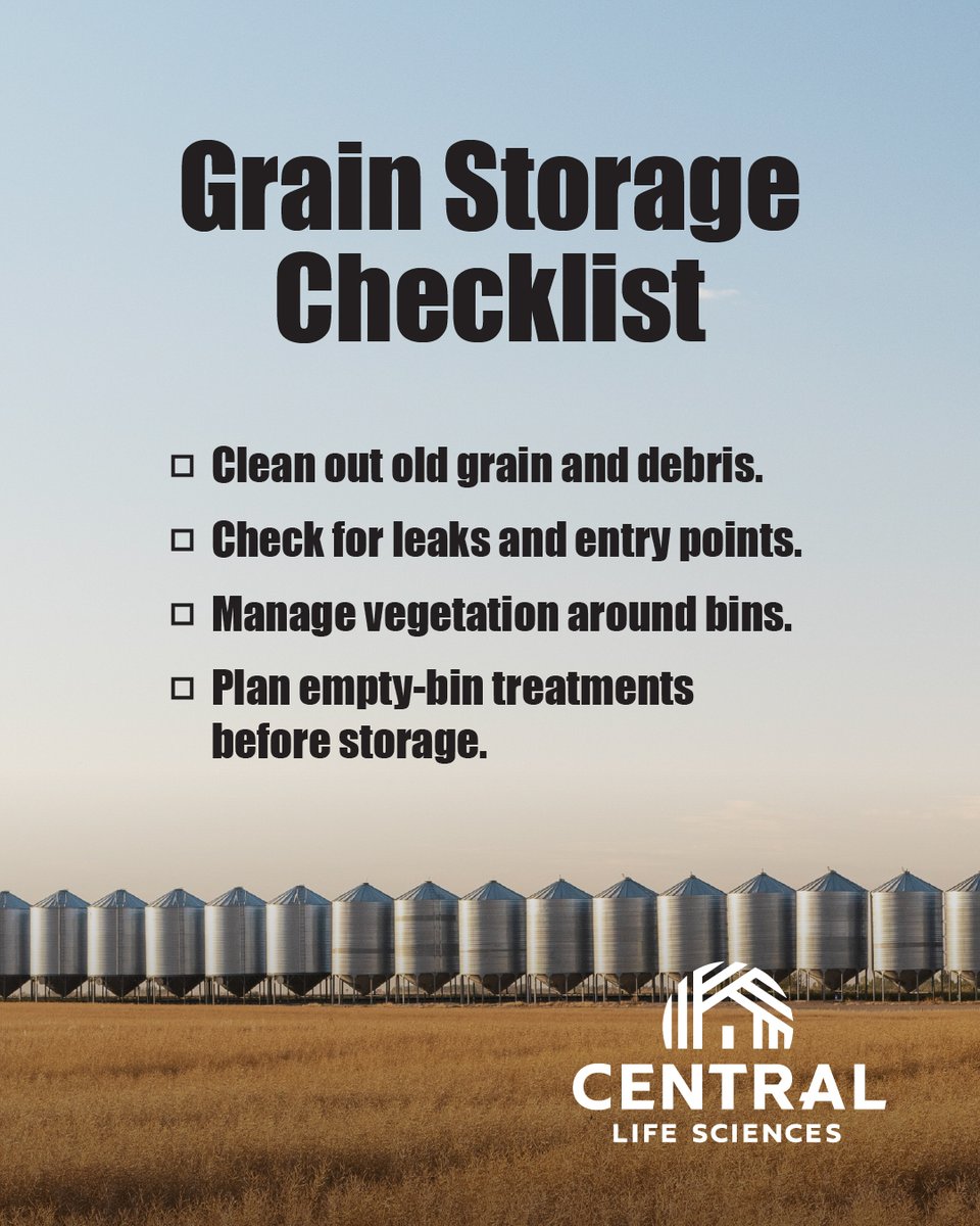 bugfreegrains's tweet photo. It's not too soon to think about your 2026 grain storage. Before the first load ever hits the bin, protect quality and profit. ​

Explore this grain storage prep checklist to help you get ready: https://t.co/BqsPDJmo84 https://t.co/oSxRhRWCYu