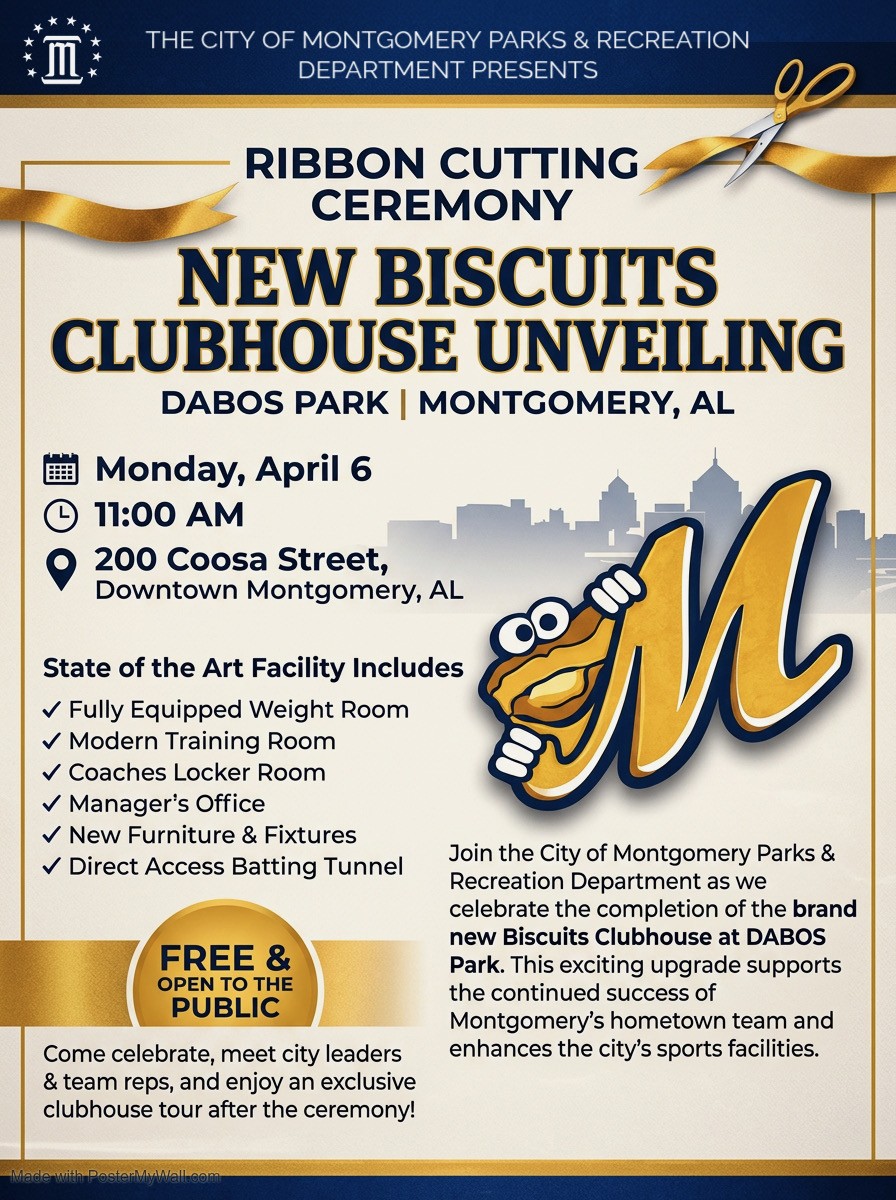 montgcitypandr's tweet image. 🎉 Two Big Celebrations Coming to Montgomery!

We’re excited to invite the community to two special ribbon‑cutting events as we unveil major upgrades to our Parks &amp;amp; Recreation facilities!

#funinmgm #ourmgm #ExcitingNews #RibbonCuttings