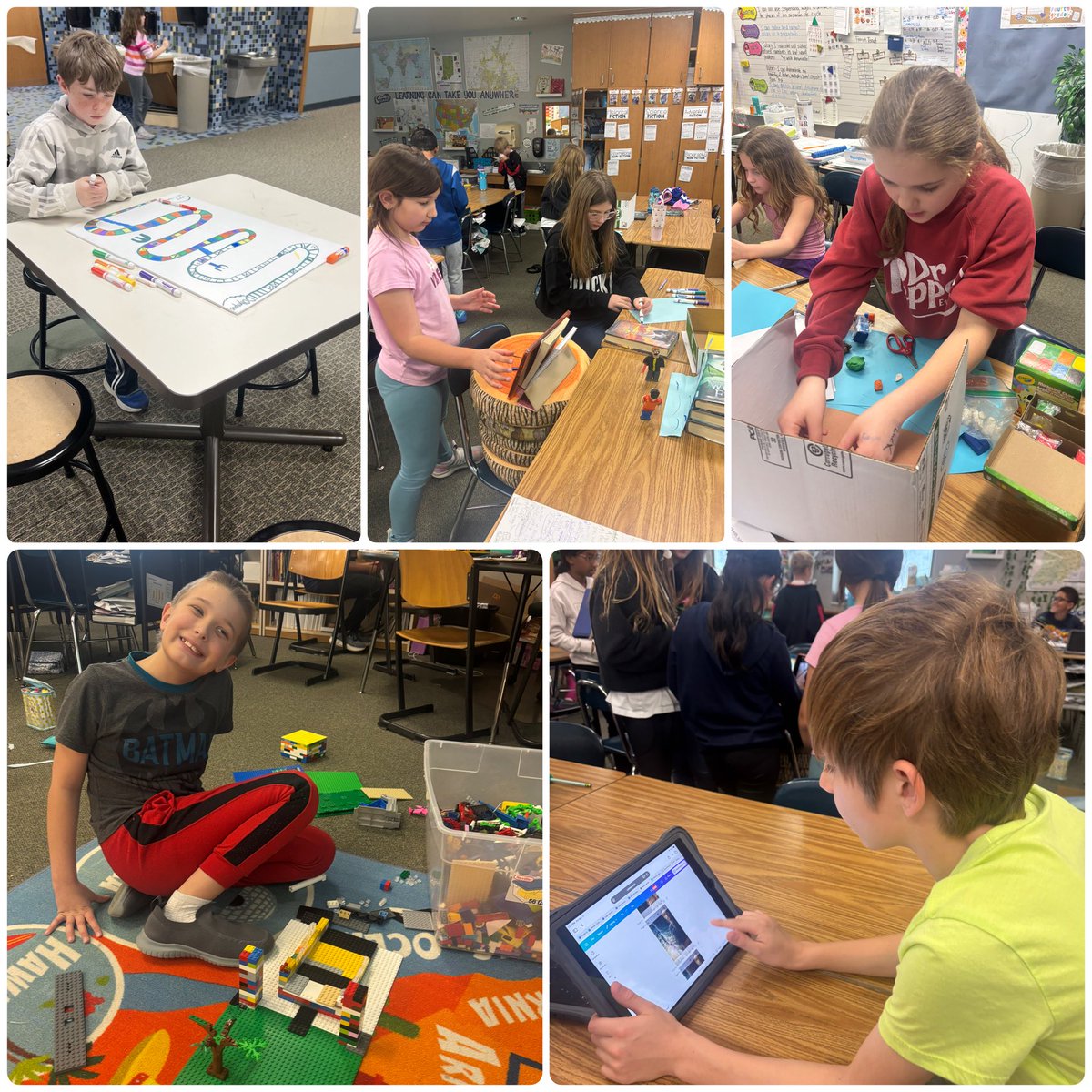 We have students working on projects of their choice to demonstrate their learning with our Percy Jackson novel study. I love seeing their ideas come to life! <a href="/Geistgators/">Geist Elementary</a> <a href="/HSESchools/">Hamilton Southeastern Schools</a> #ALLin