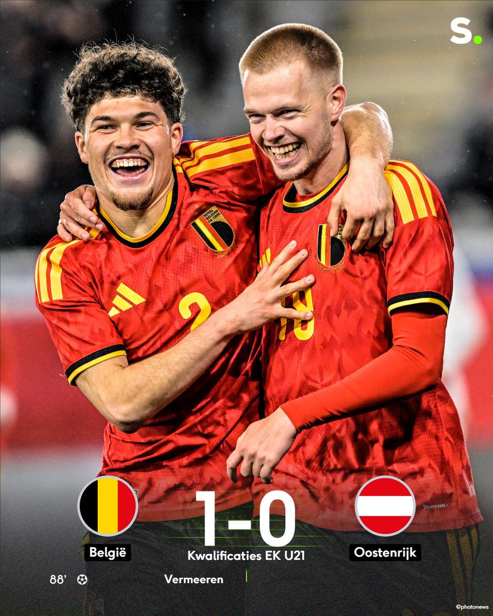 sporza's tweet image. Vermeeren schiet Belgische beloften pas in 89e minuut naar zege in cruciale EK-kwalificatiematch. #Voetbal 

Het matchverslag lees je hier:
sporza.be/nl/matches/voe…