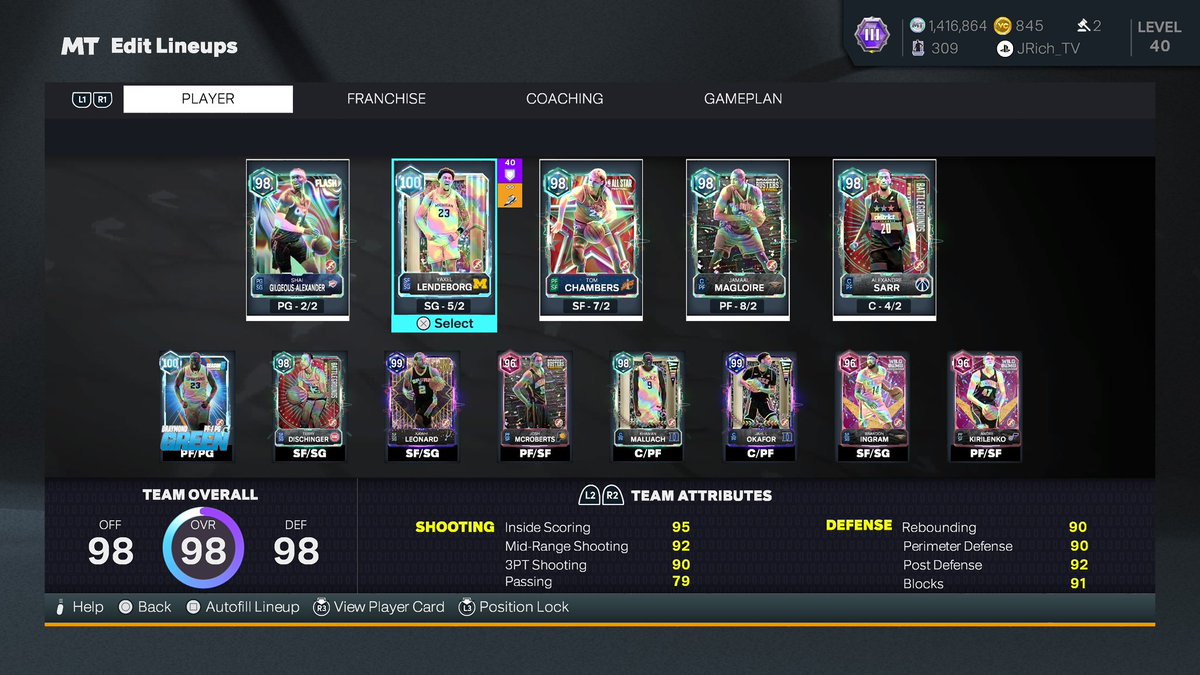 JRich_TV's tweet photo. Lineup Update 😈🤩 #NBA2K26 #MyTeam #NBA2K #2K https://t.co/hxmz21Agm2