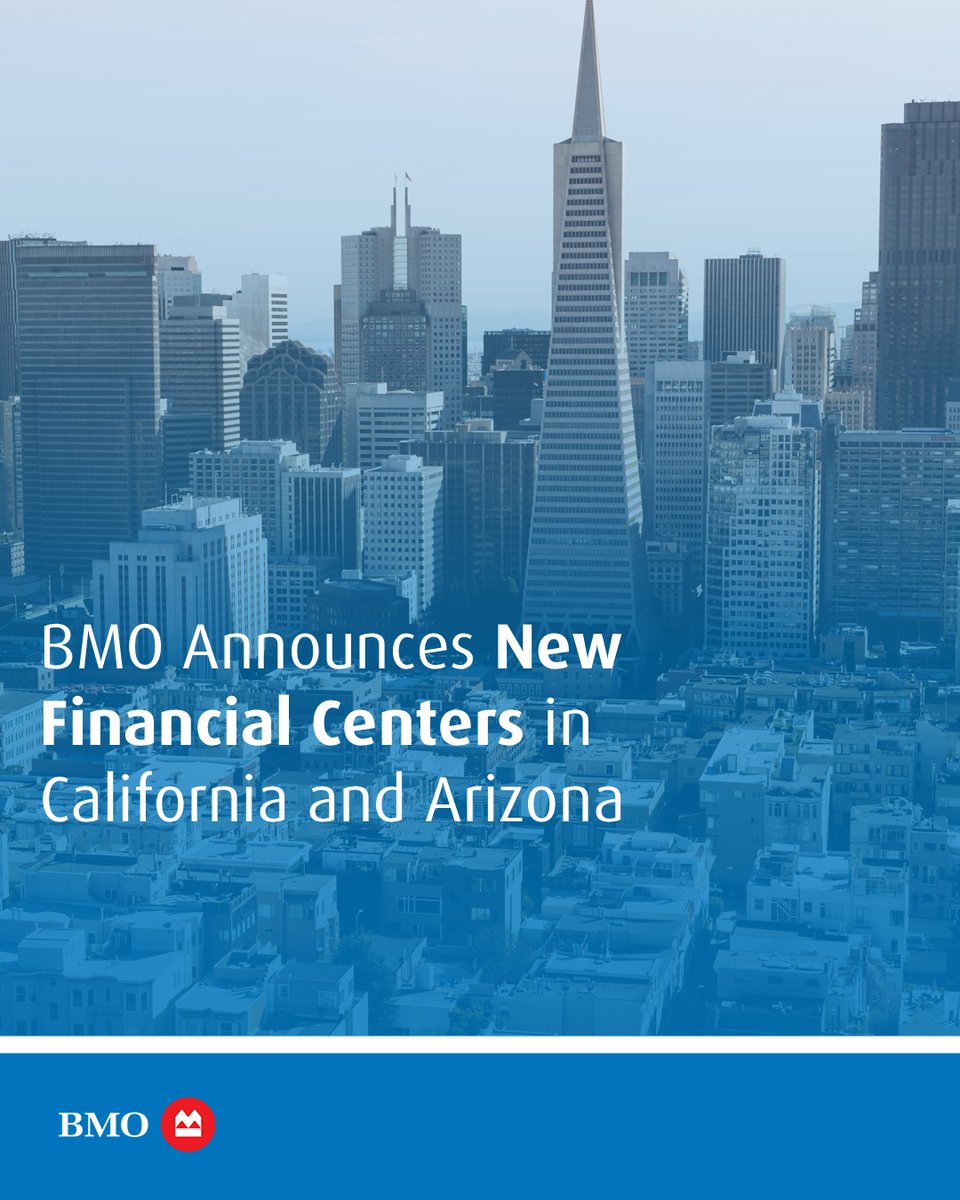 BellonSuzi's tweet photo. Proud to see @BMO_US continue investing in growing communities, with plans to open more than 130 new financial centers in California and approximately 15 in Arizona over the next five years. Exciting growth ahead! 

Learn more: https://t.co/58WTrKUJCv 

#ProudToWorkAtBMO https://t.co/JYu7B8sRgd
