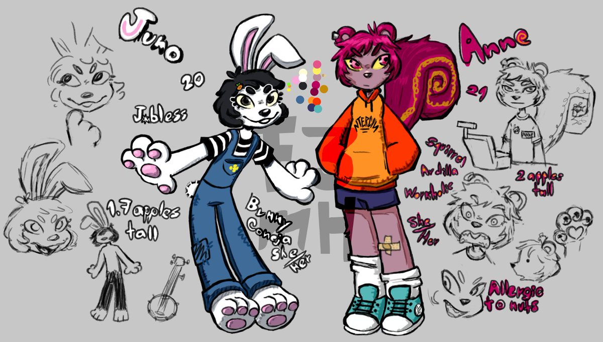Heyyy
They are here
Añoña
#charactersheet #oc #🐰 #🐿️