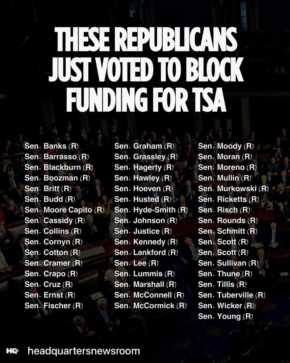 Bmbempower's tweet image. They've blocked 7 #Democratic bills to fund #TSA.
Thank you @headquartersnewsroom