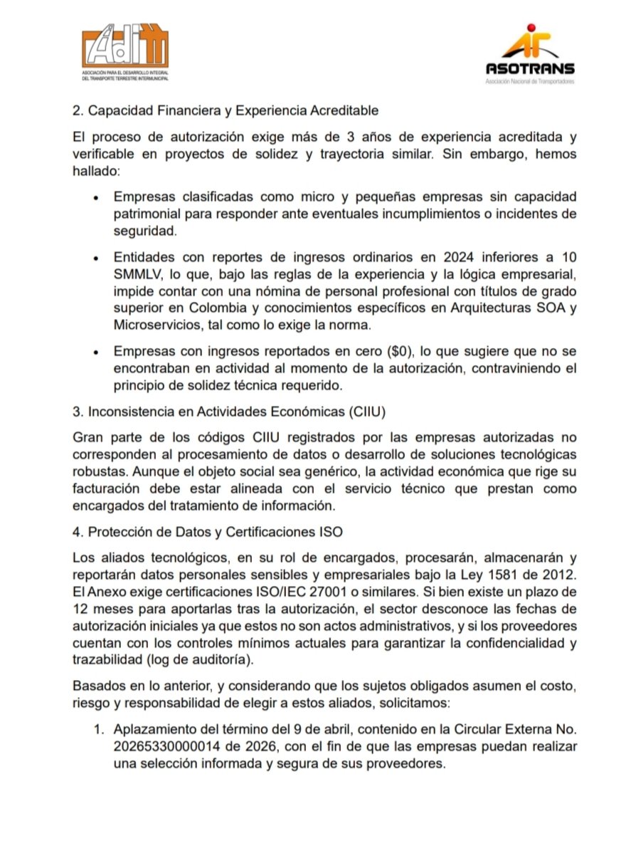 Asociación Nacional de Transportadores ASOTRANS tweet media