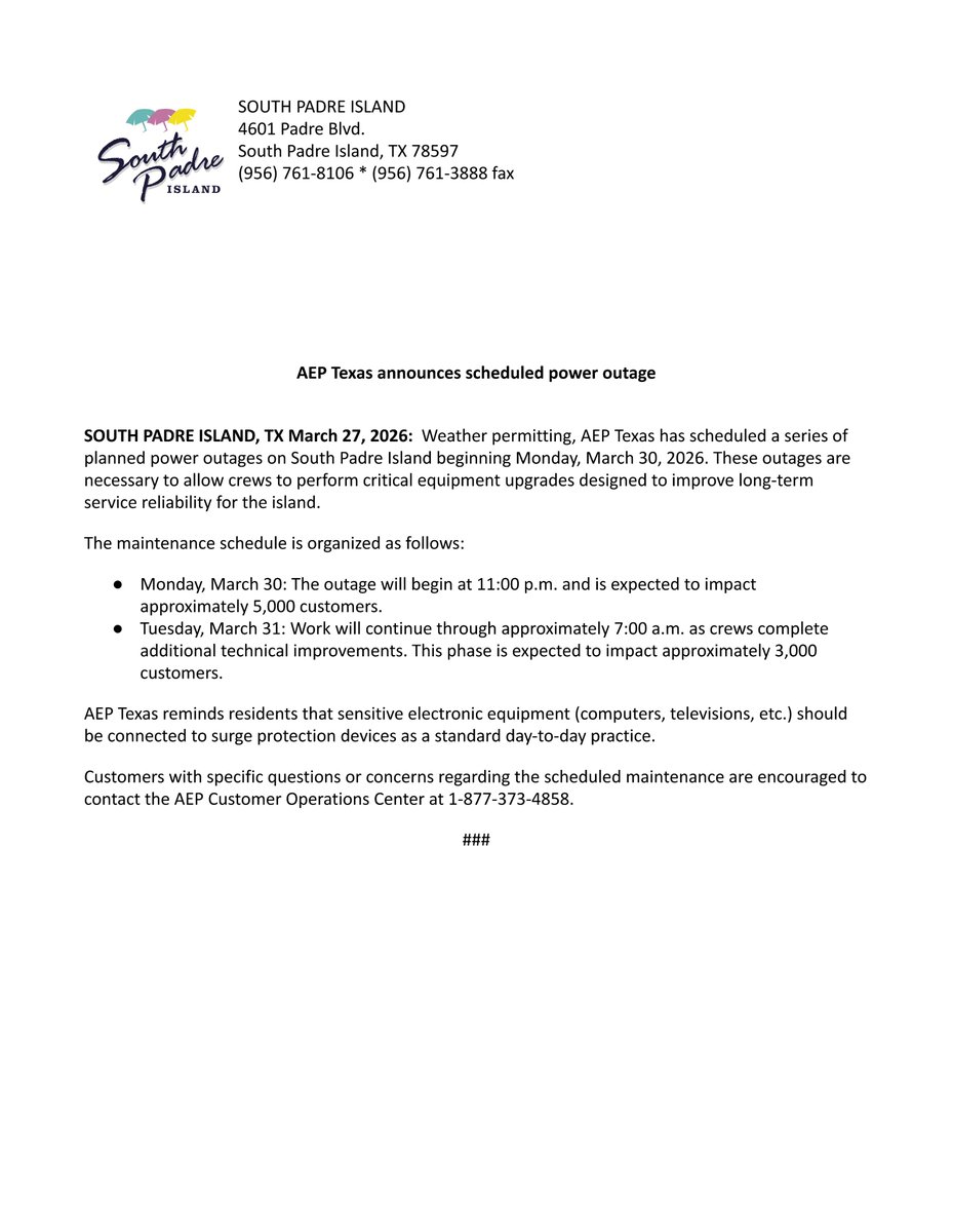 City of South Padre Island tweet media