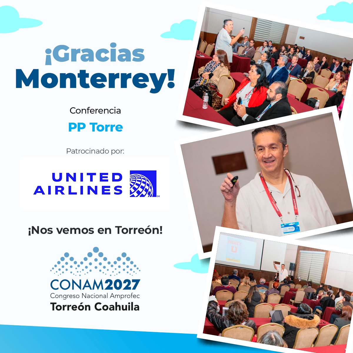 AmprofecA's tweet photo. ¡Gracias Monterrey! ✨
En CONAM 2026, vivimos una gran conferencia magistral en PP Torre, llena de ideas e inspiración para la industria.

¡Nos vemos en CONAM 2027 en Torreón, Coahuila!
Pre-regístrate aquí: https://t.co/IihCAAYm9E

#TodosSomosAmprofec https://t.co/1epR1nmuXS