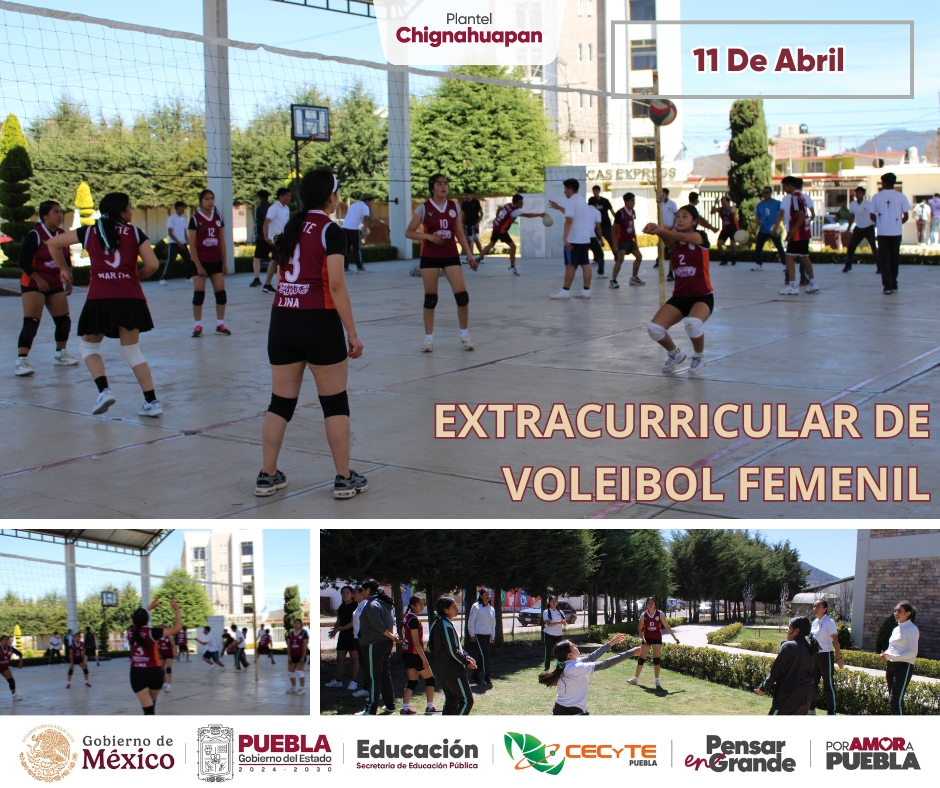 🏐💙 La extracurricular de voleibol femenil de CECyTE Chignahuapan destaca por su esfuerzo, disciplina y trabajo en equipo.

¡Gracias por inspirarnos con su fuerza y pasión! 🙌✨

#PorAmorAPuebla #PensarEnGrande #CECyTEPuebla #HazloEnGrande #OrgulloCecyte