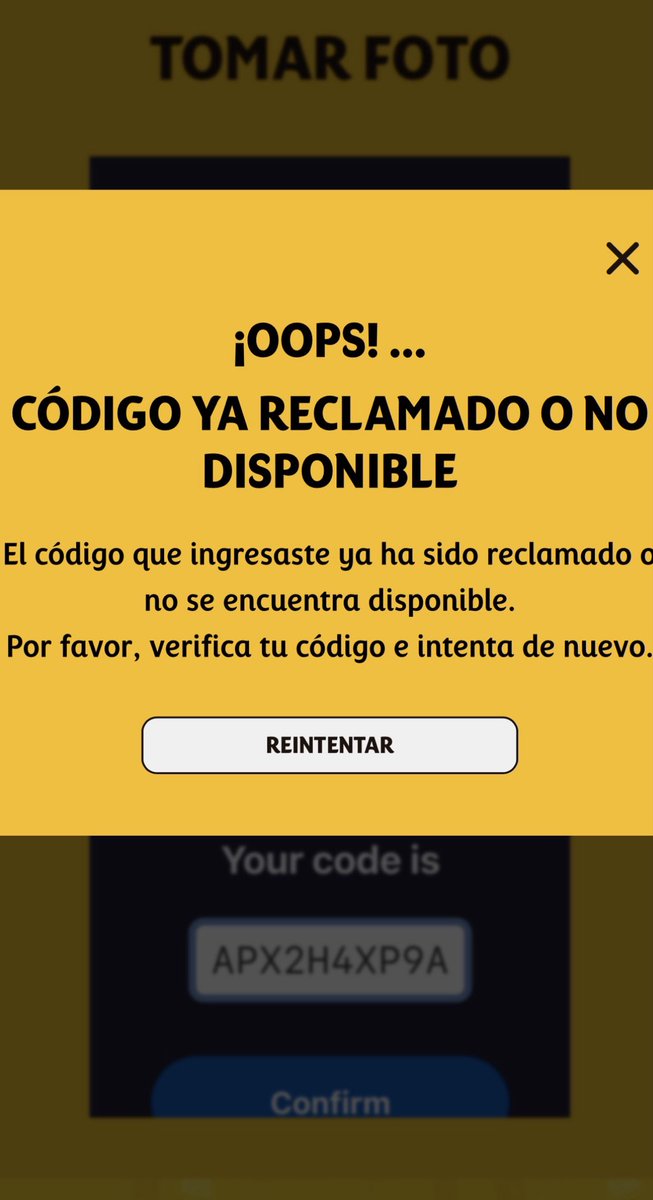AlinVianney's tweet photo. @Sabritas_mex Cuando trate  de registrarlo y me sale esta leyenda. https://t.co/m51YoxYaqR