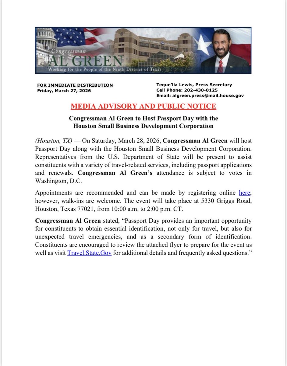 U.S. Representative Al Green tweet media