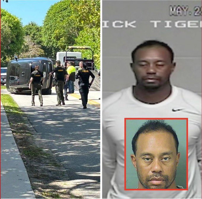 ChicagoShugg's tweet image. Tiger Woods showed signs of impairment Friday at the scene of a car crash in which he struck another vehicle and rolled his Land Rover, authorities said.

Woods was arrested on suspicion of DUI. The Martin County Sheriff’s Office said Woods was not injured.