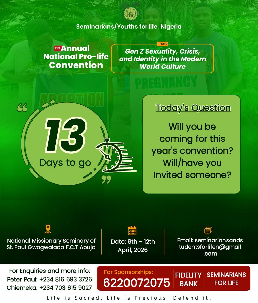 Seminarians/Youths for Life Nigeria tweet media