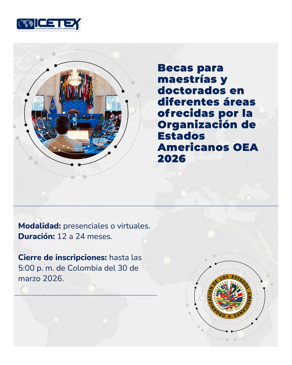 Ya está abierta la convocatoria de becas de la @OEA_oficial, para ...
