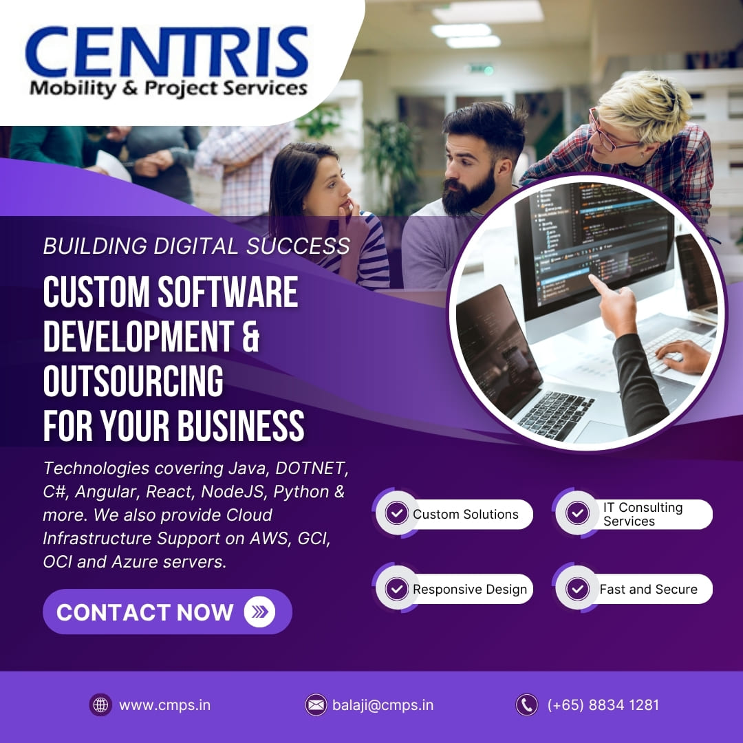 CentrisProject's tweet photo. CMPS, a software company, specialised in Application Development and Outsourcing Services.
Technologies covering Java, DOTNET, C#, Angular, React, NodeJS, Python &amp; more.
#SGTech #SoftwareDevelopmentSG #AppDevelopmentSG  #CloudComputingSG #OutsourceSG #SGJobs #TalentAcquisitionSG https://t.co/6obTtevdRa