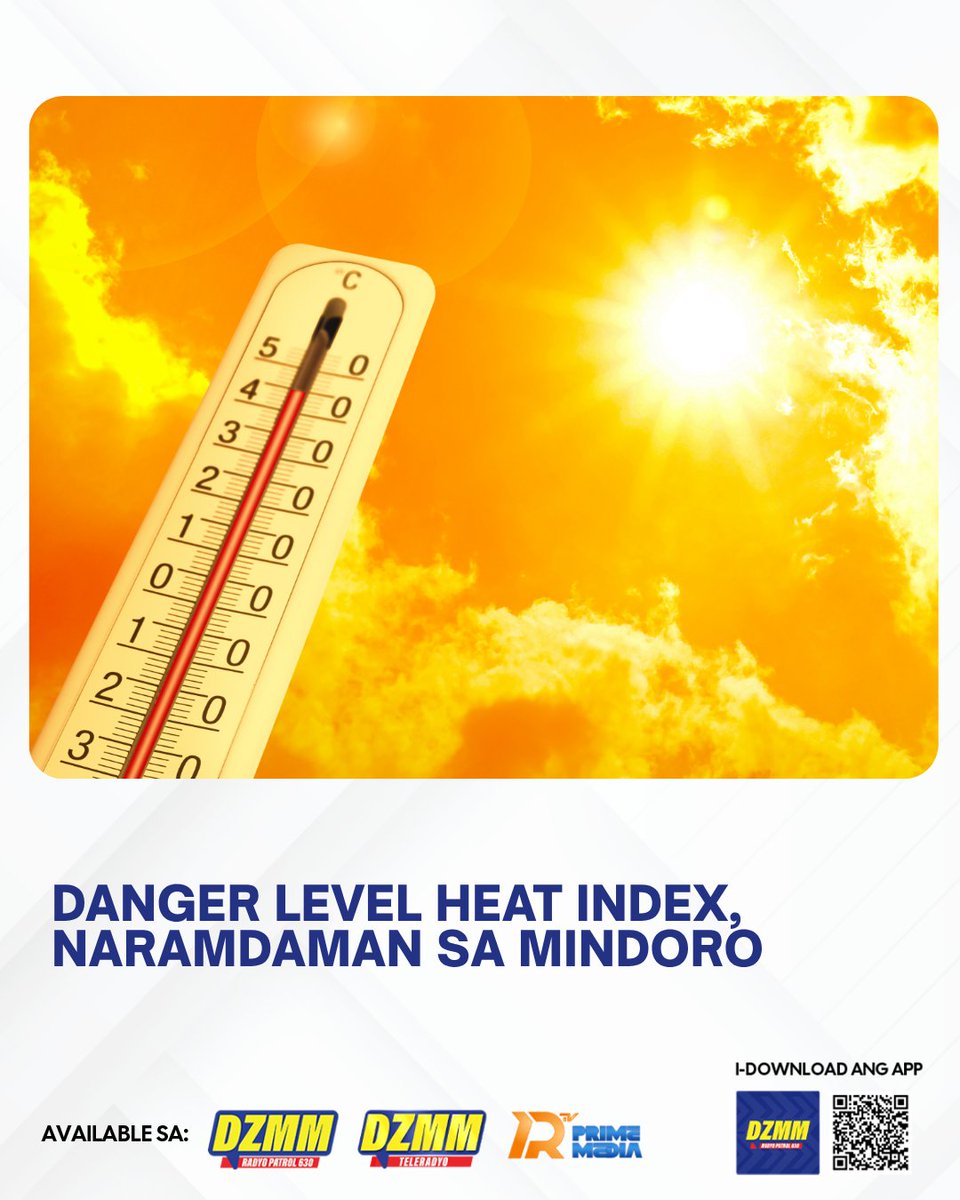 Radyo630's tweet image. RAMDAM NA TALAGA ANG INIT.

Naitala sa San Jose, Occidental Mindoro ang aabot sa hanggang 42°C ang heat index o yung init na nararamdaman ng katawan.

#HeatIndex #Mindoro #KeepSafe #Summer #DZMMRadyoPatrol630