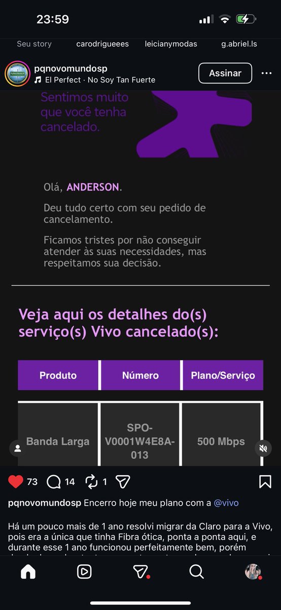 mifreri's tweet photo. @vivobr  Já começaram os cancelamentos!!!! Vai perder muitos clientes aq na z/n https://t.co/14n45HYGCk