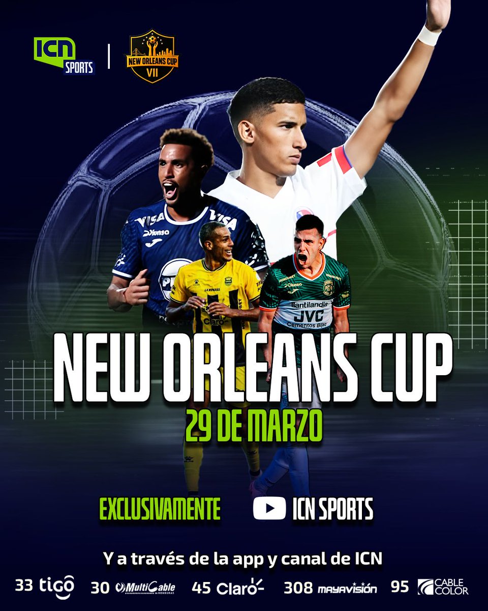 BORETHonduras's tweet photo. Domingo de clásico de la ciudad industrial en New Orleans, podrán verlo por la señal de ICN Digital 
@rcdespana vs @CDMarathon
@CDOlimpia vs @MOTAGUAcom https://t.co/uJ3KRPBeHj