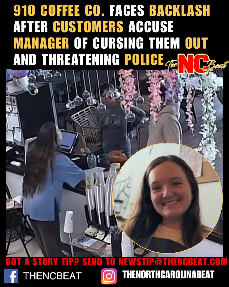TheNCBeat's tweet image. 910 Coffee Co. in #Jacksonville, North Carolina is going viral after customers claim a manager cursed them out, refused a refund, and threatened police over a drink dispute. thencbeat.com/910-coffee-co-…