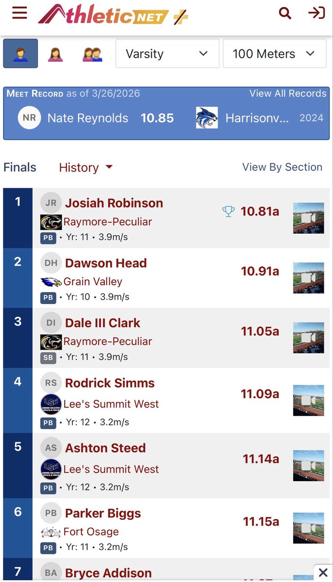 _JosiahRobinson's tweet photo. First track meet of the season
PR in the 100m 10.81 🚨 💨 

@RayPecTF @athleticsRP @RayPecFB @JPRockMO @6starfootballMO @ChadSimmons_ @AllenTrieu  @samspiegs 

#TrackNation https://t.co/IUJiJ2KJvH