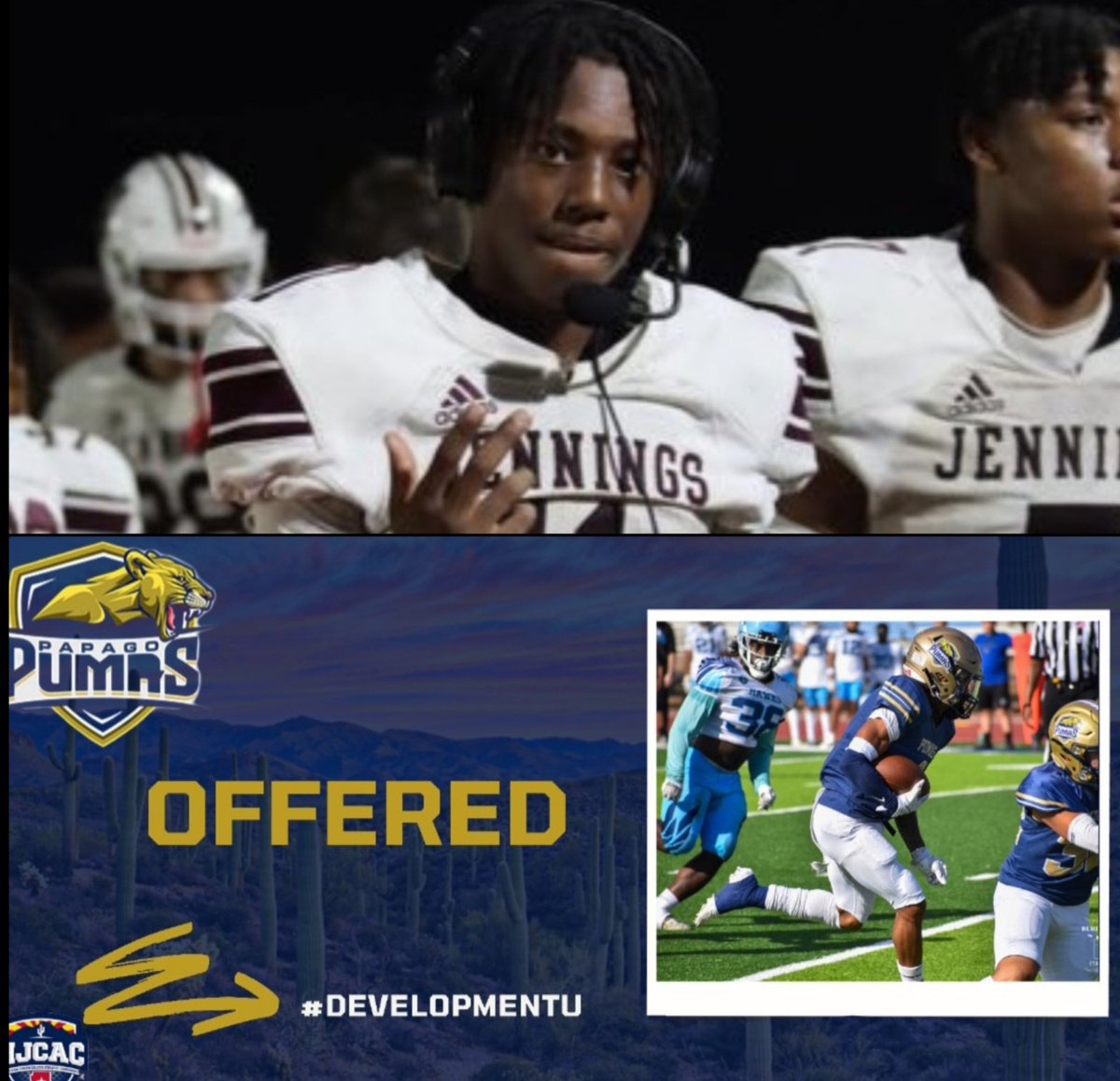 ChrisNed27's tweet photo. After a great conversation with @N_W_Sports I am honered to recieve an offer from Papago program
@PapagoPumas 
@CoachBStro 
@jasonbrown230 
@CoachJoeMedina1
@FuseCoach 
@4thQuarterM7v7 https://t.co/3TnSmiVVDL