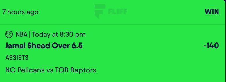 ADTG_0's tweet image. 3/27 NBA RECAP

Good bounce back from yesterday’s hook 

Jamal Shead over 6.5 assists ✅

Thought Shead would start but he still delivers off the bench 

Simple 1-0 on the night 
NBA Record : 168-151

#Fliff #prizepicks #gambling #NBA