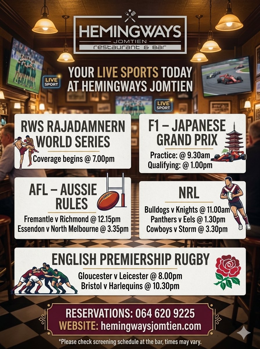 Hemingways • Jomtien tweet media