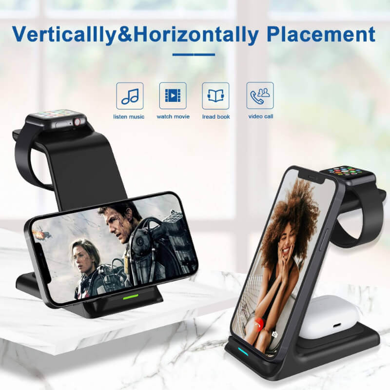 EOrangame's tweet photo. Our 3-in-1 magnetic wireless charging dock lets you charge your iPhone, iWatch, and AirPods simultaneously in one easy-to-use location! Fast charging, excellent heat dissipation, and works even through drafts. This is your one-of-a-kind charging experience. ✨ #WirelessCharger https://t.co/ar7nmdUGuW