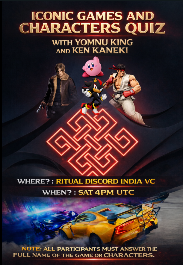 The gamers quiz is back 🔥 with tricky and chaotic questions. 

As we all know that last time coffee degen ruled the leaderboard, let's see if he can defend his throne this week.

Wen ? Sat 4pm utc 

where ? ritual India vc

host <a href="/hasan_pira15637/">Yomnu 11 (❖,❖)🪙 🫎</a> and me