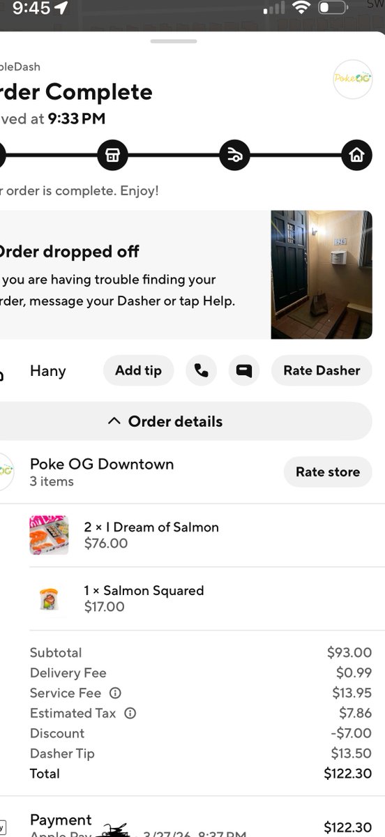 MarceloFelix23's tweet photo. @DoorDash_Help A Dasher faked delivery by using the SAME photo for 2 different orders. $122.30 order never arrived. Refund denied without a single explanation, no investigation, nothing. Not the first time. @DoorDash keeps the money, the customer keeps the loss. #doordash https://t.co/wdVkTfnW16
